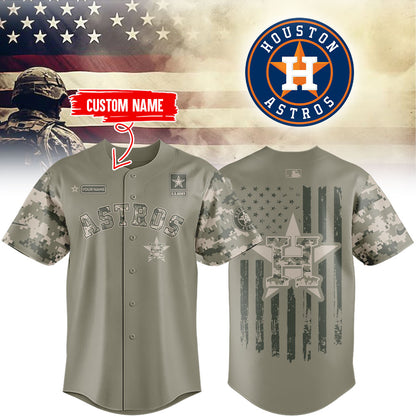 Limited Edition Astros x U.S Army Camo Custom Name Jersey