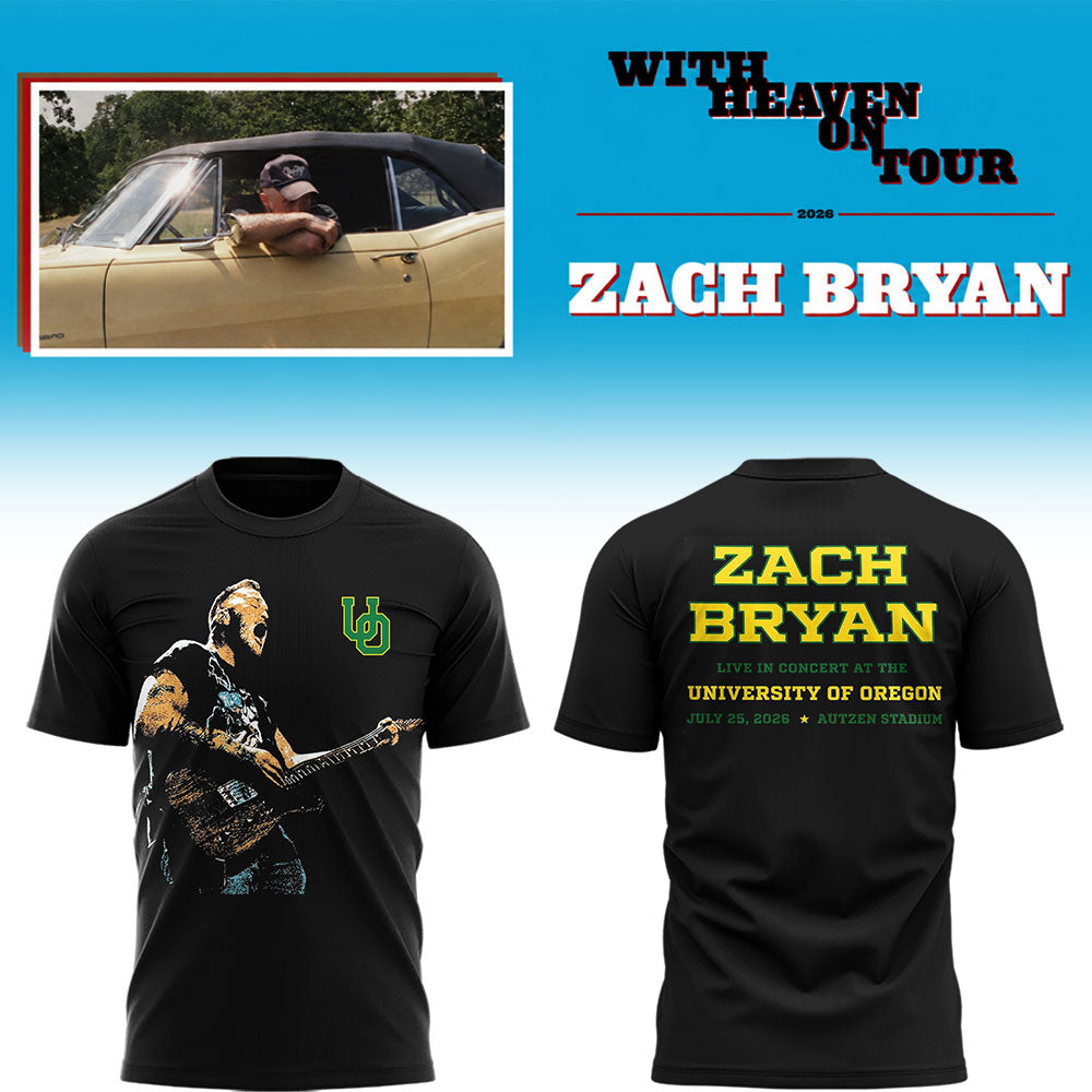 Limited Zach “With Heaven On Tour 2026.” At Autzen Stadium TShirt