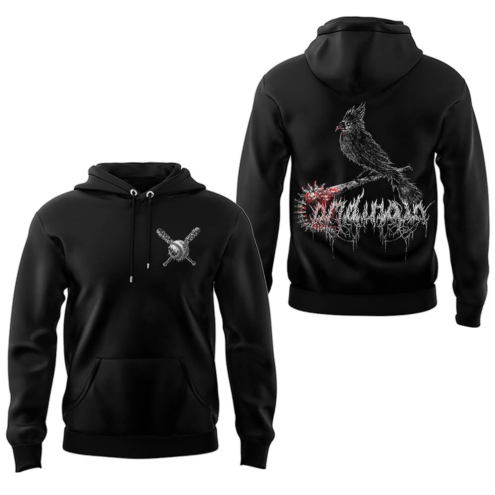 Limited Edition Death Metal Cardinals Logo 2026 Hoodie