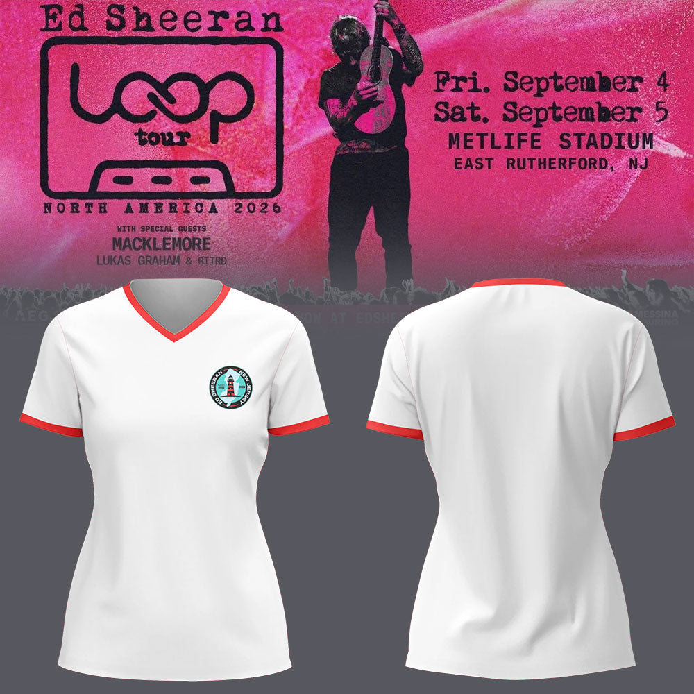 Ed “North American Loop Tour 2026″at MetLife Stadium,NJ 🎸➕✖️➗ V-neck TShirt