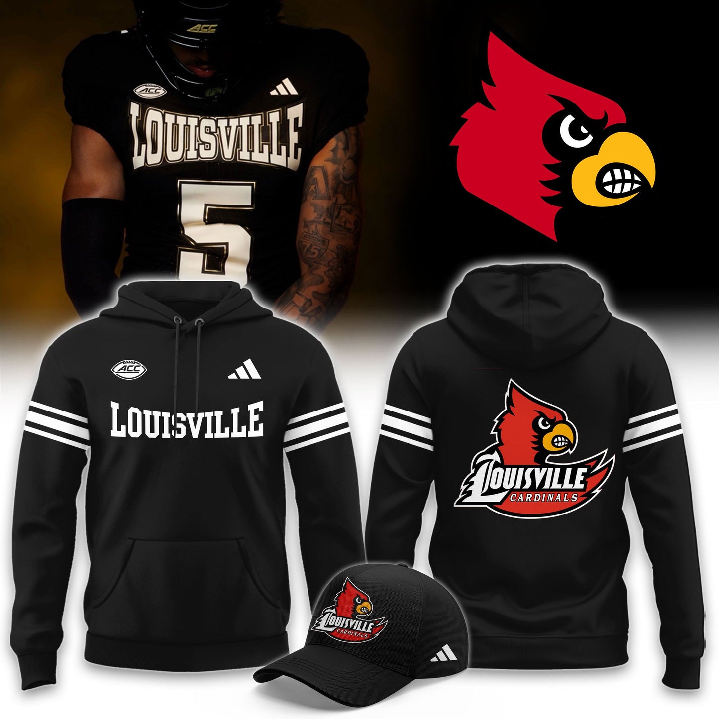 .Louisville Cardinals Football 2026 For The Ville Limited Hoodie