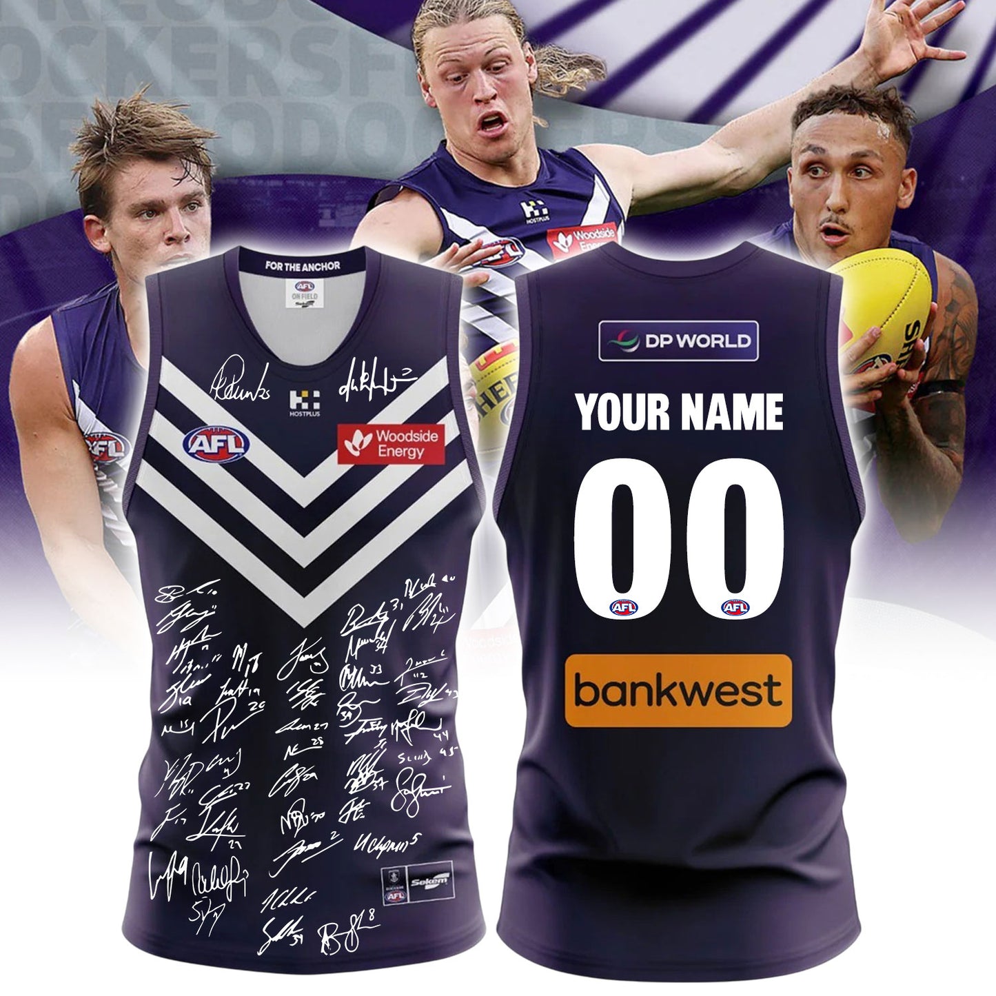 _Fremantle Football Club 2026 Squad Signed Personalized Guernsey