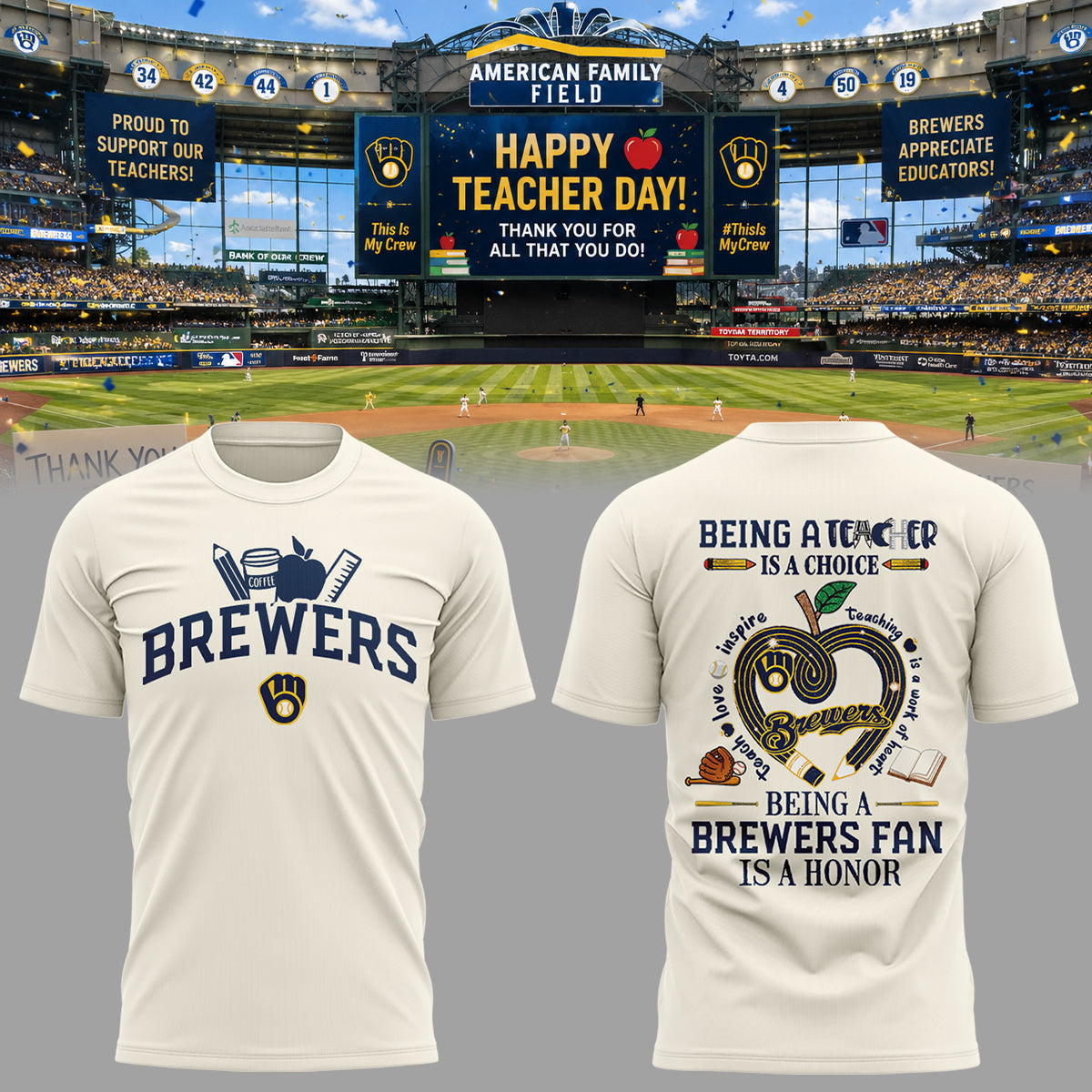 Limited Edition Brewers x Teacher Day TShirt