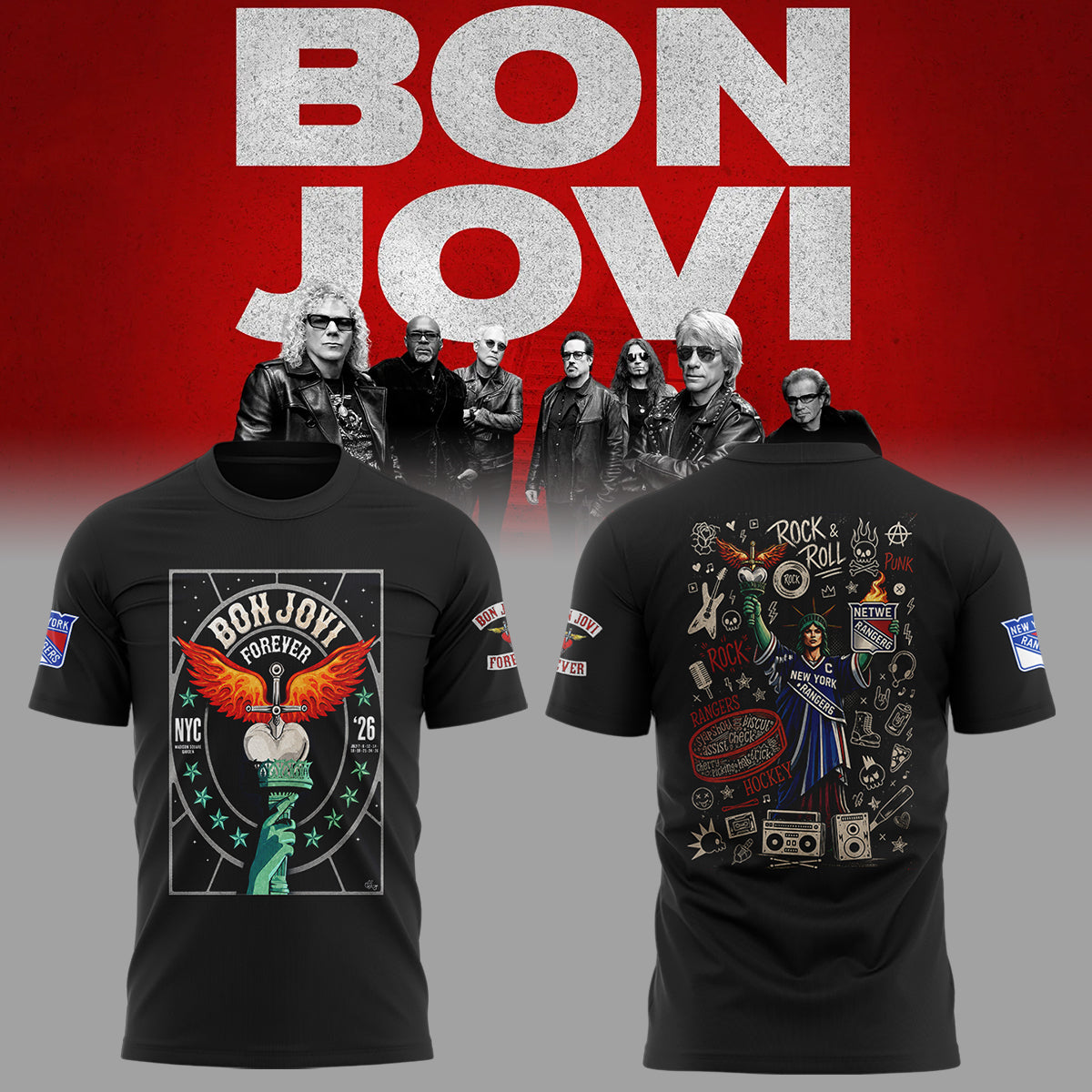 Limited Edition Bon Jovi Forever Tour 2026 tshirt