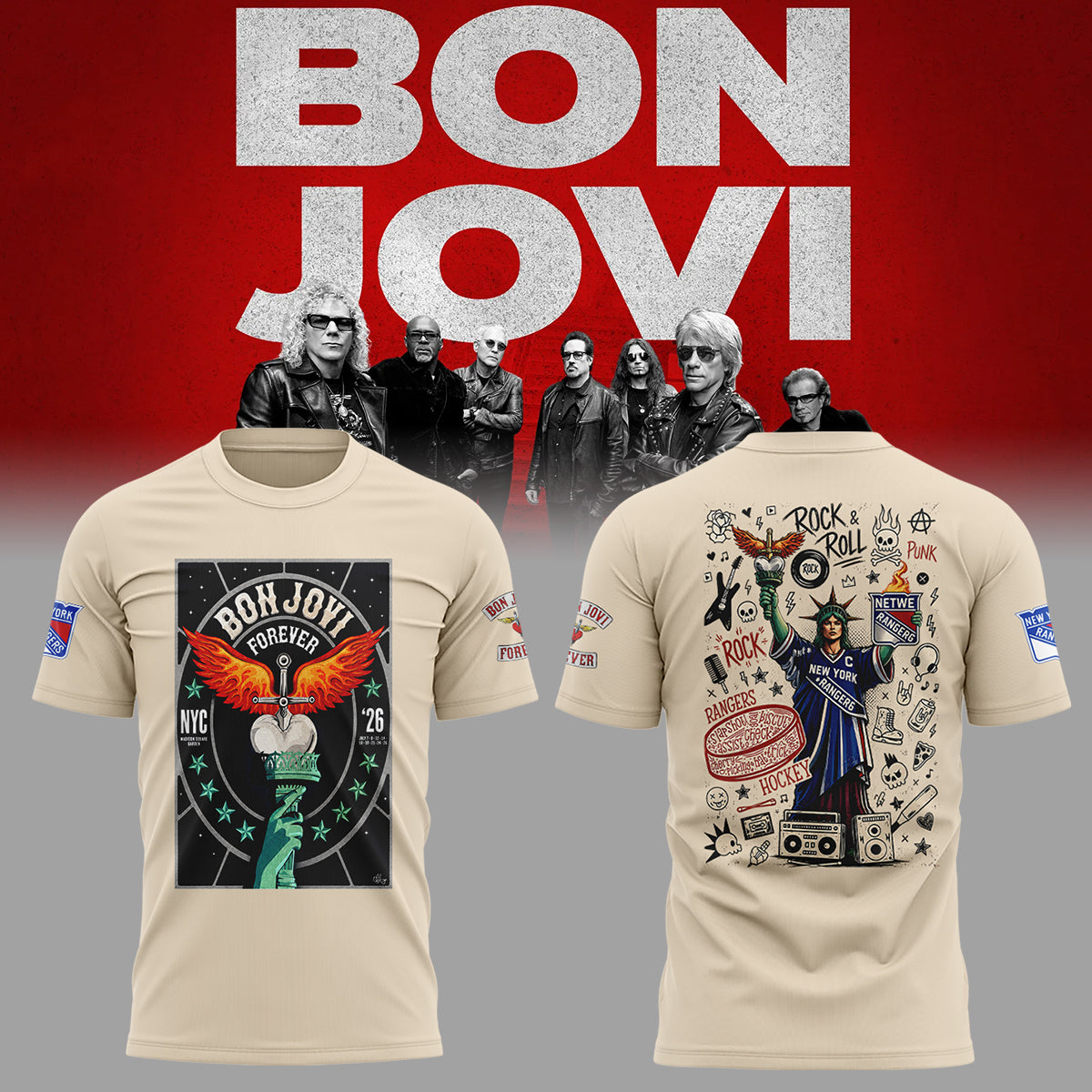 Limited Edition Bon Jovi Forever Tour 2026 tshirt