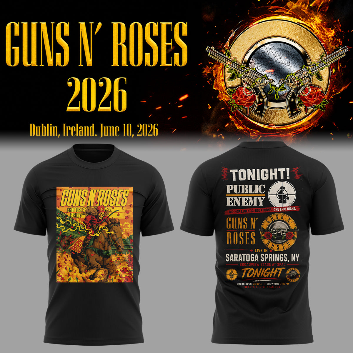 Limited Edition Guns N’ Roses Tour 2026 Tshirt