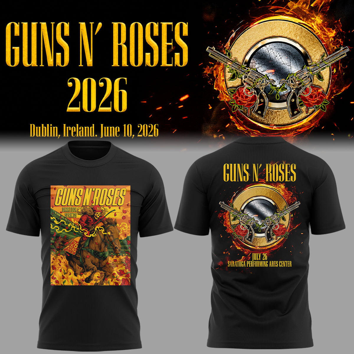 Limited Edition Guns N’ Roses Tour 2026 Tshirt
