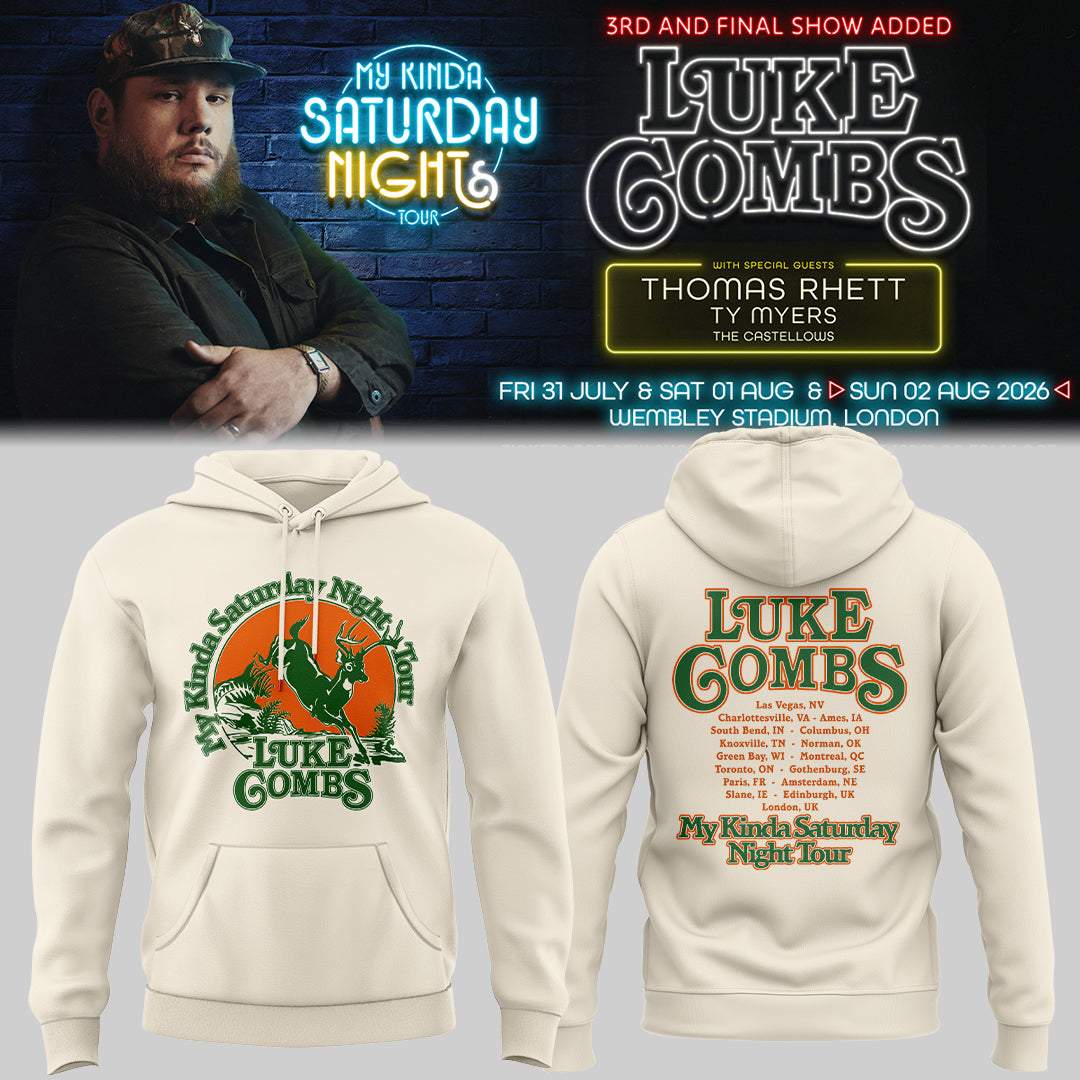 Limited Edition Luke Combs My Kinda Saturday Night Tour 2026 Hoodie