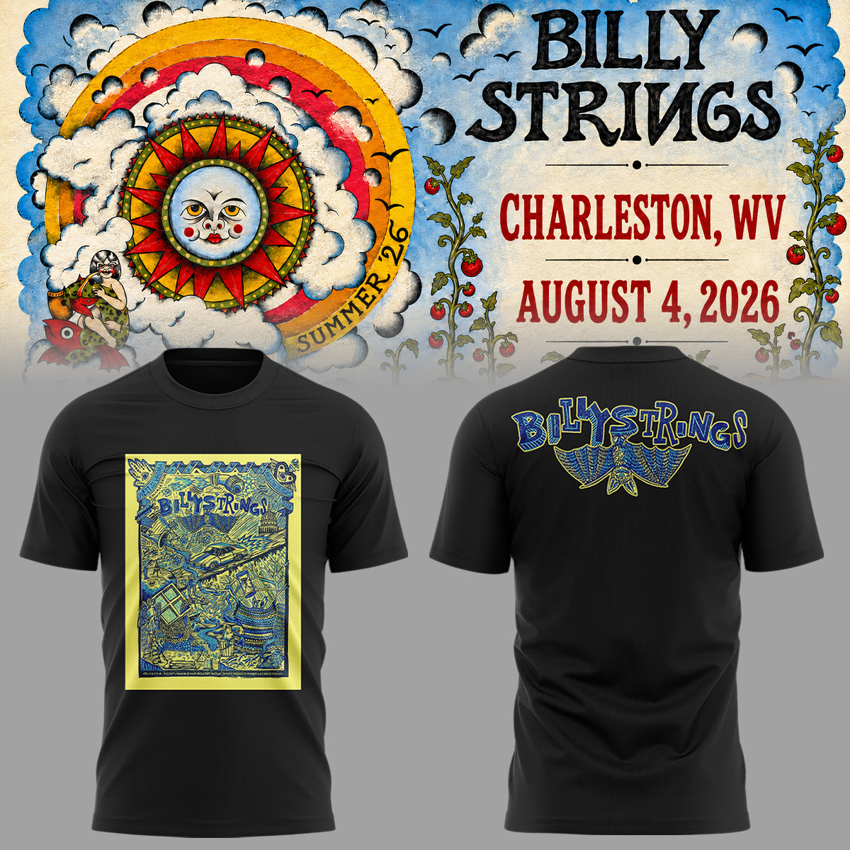 Limited Edition Billy Strings tour 2026 tshirt