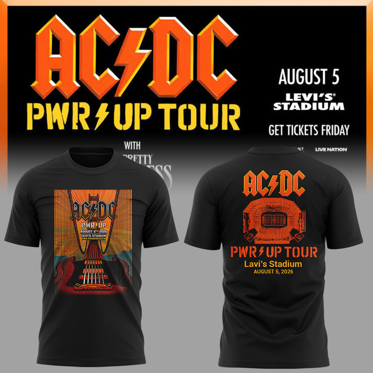 Limited Edition Power Up Tour 2026 At Levi’s Stadium,CA Shirt