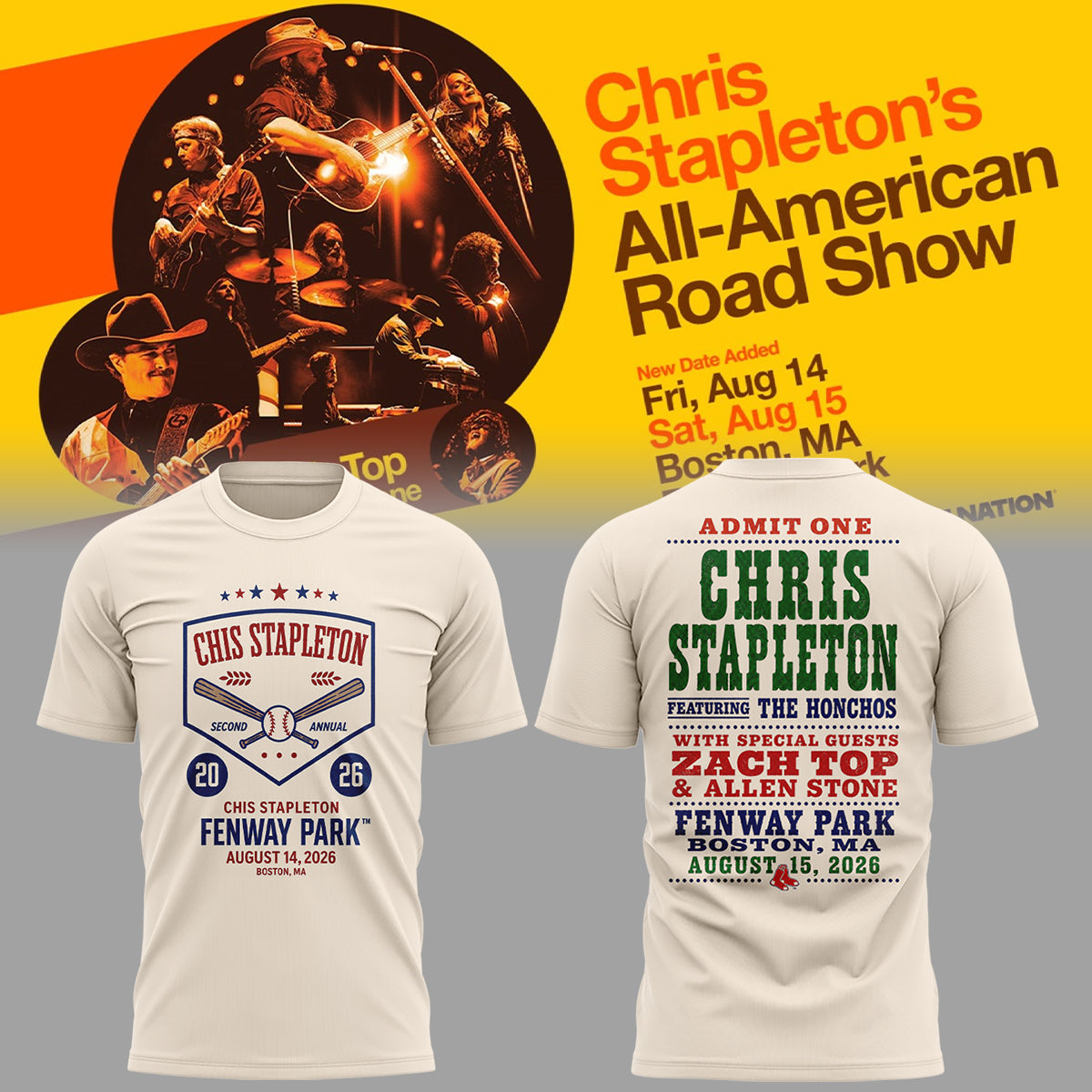 Limited Edition Chris Stapleton “All-American Road Show” Tshirt