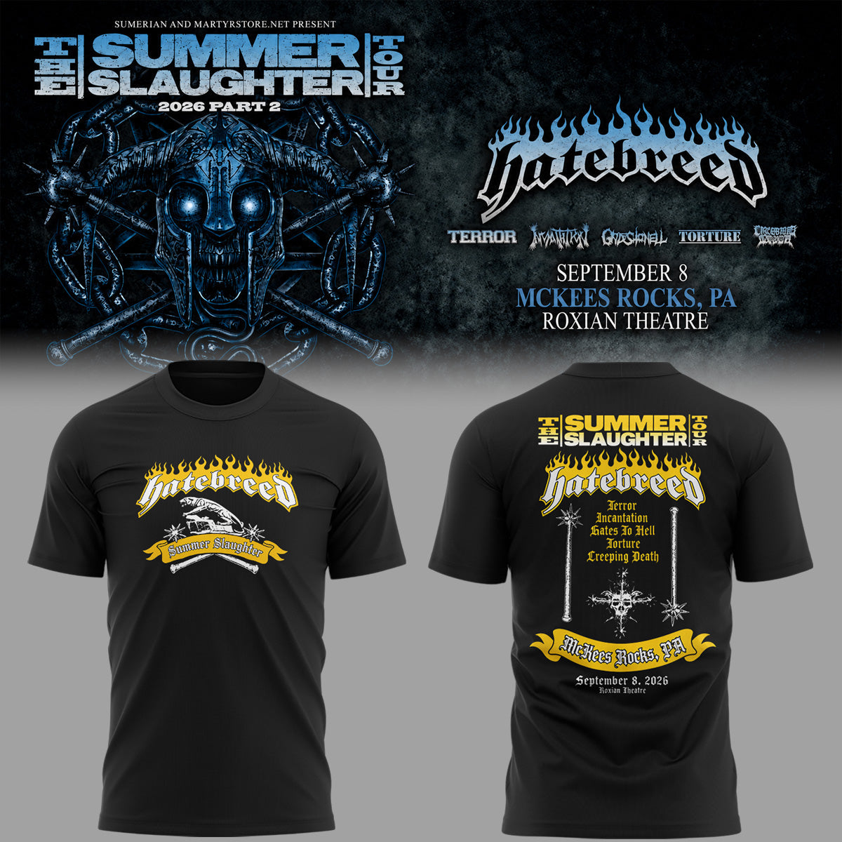 Limited Edition Summer Slaughter Tour 2026 In McKees Rocks, PA Shirt