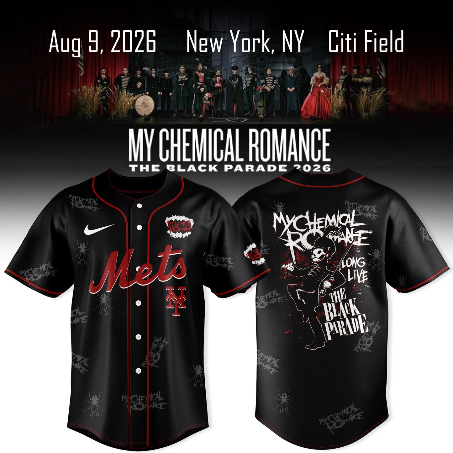 _ New York Mets x My Chemical Romance The Black Parade 2026 Jersey Collection