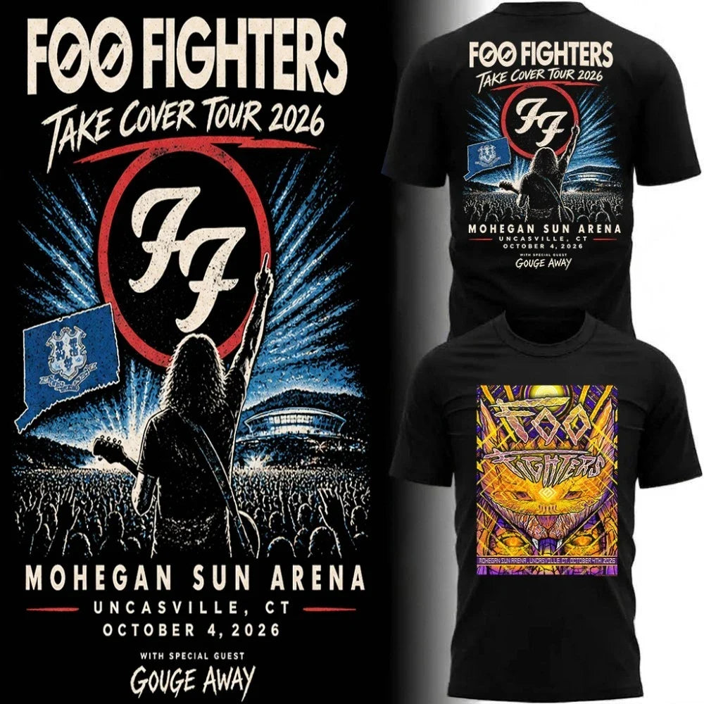Official Foo Fighters, October 4th, 2026 Mohegan Sun Arena, Uncasville, CT Concert Poster T-Shirt