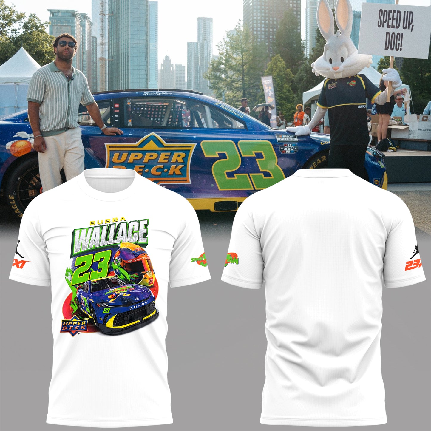 Limited Edition Bubba Wallace #23 x Upper Deck Space Jam 30th Anniversary Shirt-PA070426001