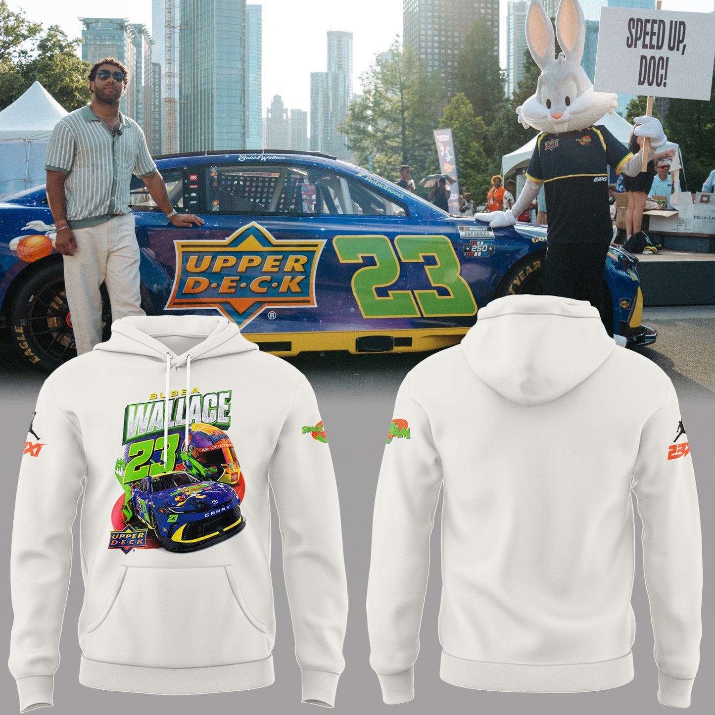 Limited Edition Bubba Wallace #23 x Upper Deck Space Jam 30th Anniversary Hoodie-PA070426002 (Copy)