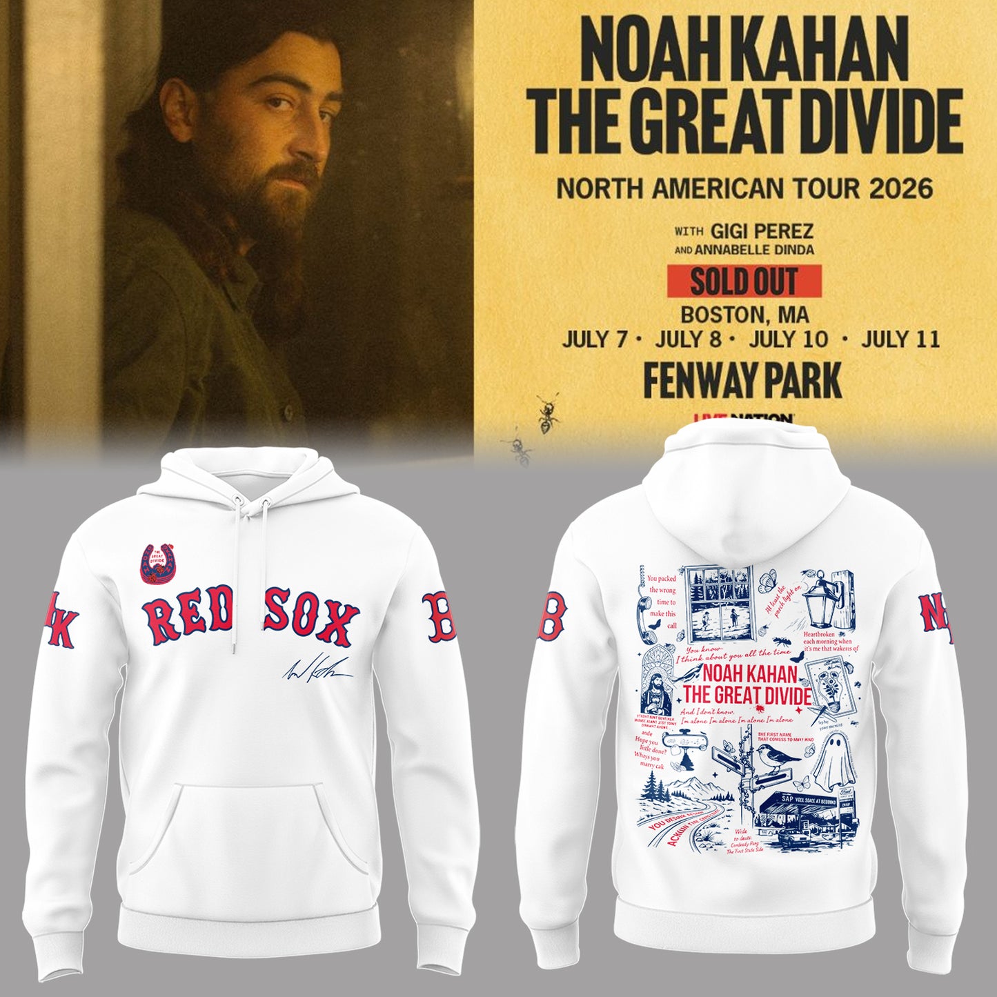 Limited Editon The Great Divide Tour At Fenway Park Boston Hoodie-PA070626020
