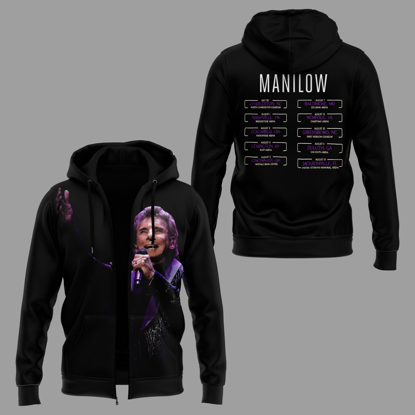 Limited Edition Barry Manilow The Last Columbus Concert Hoodie zip