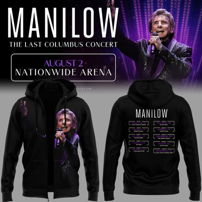 Limited Edition Barry Manilow The Last Columbus Concert Hoodie zip