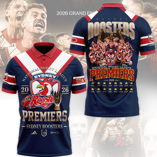 Limited Edition Sydney Roosters Premiers 2026 Polo