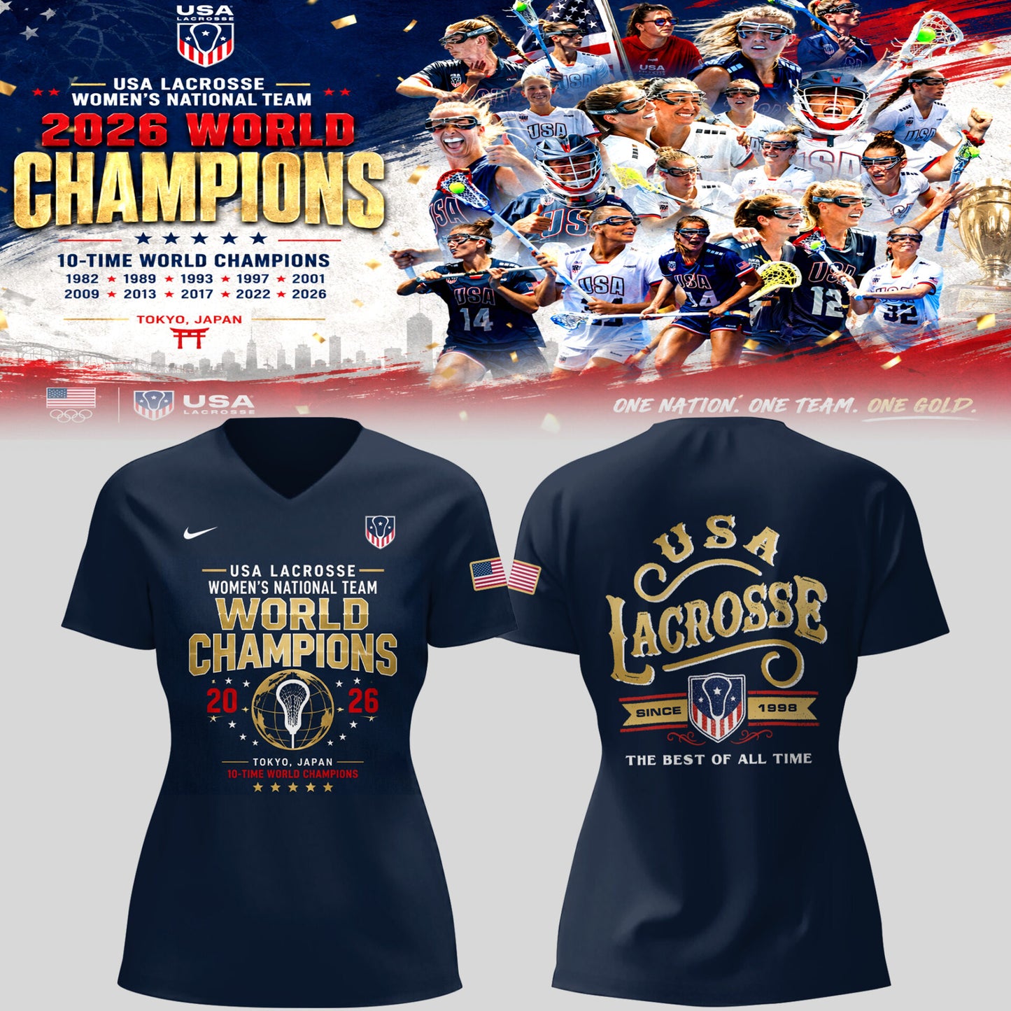 Limited Edition 2026 World Lacrosse Champions 🥍🏆 V-neck TShirt