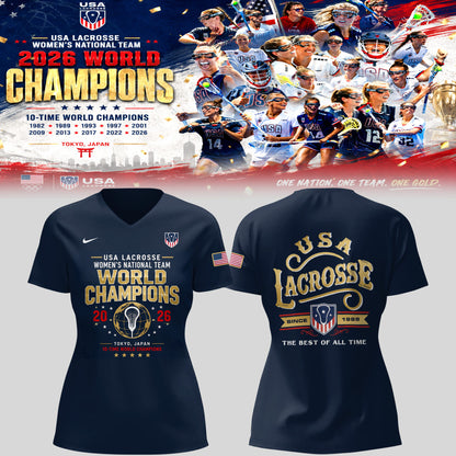 Limited Edition 2026 World Lacrosse Champions 🥍🏆 V-neck TShirt