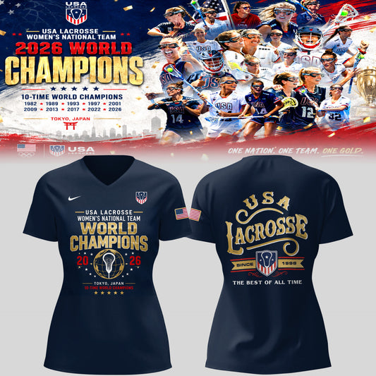 Limited Edition 2026 World Lacrosse Champions 🥍🏆 V-neck TShirt