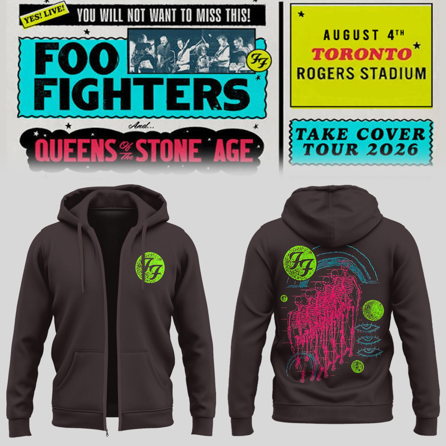 FF 🎸🎤 “Take Cover Tour 2026” ZIP Hoodie