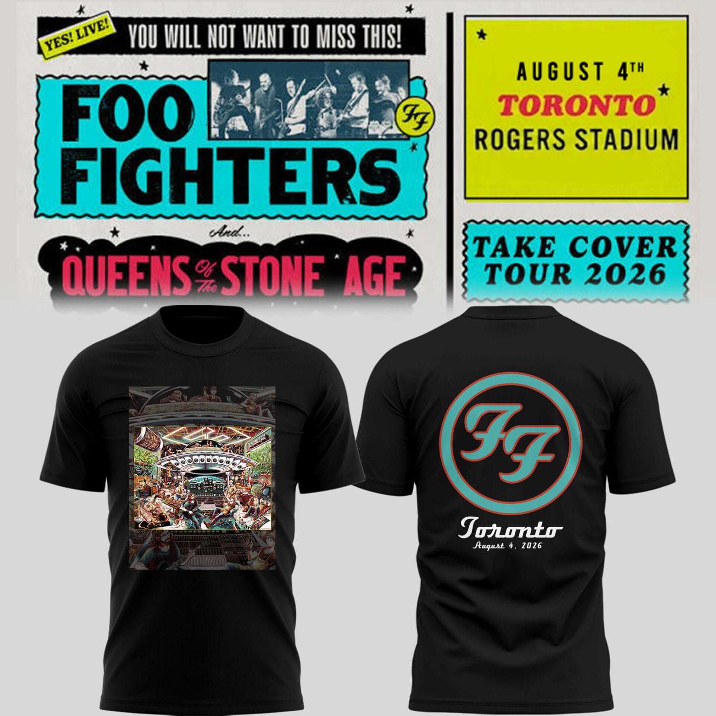 FF 🎸🎤 “Take Cover Tour 2026” in Toronto,ON TShirt