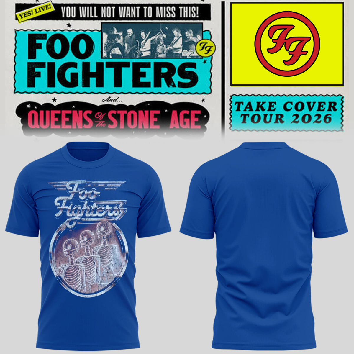 FF 🎸🎤 “Take Cover Tour 2026” TShirt
