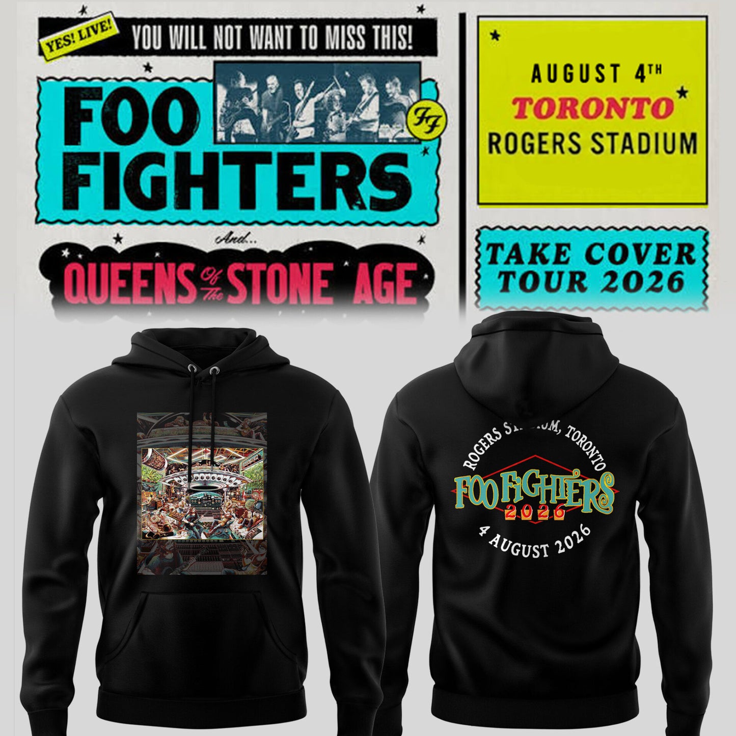 FF 🎸🎤 “Take Cover Tour 2026” in Toronto,ON Hoodie