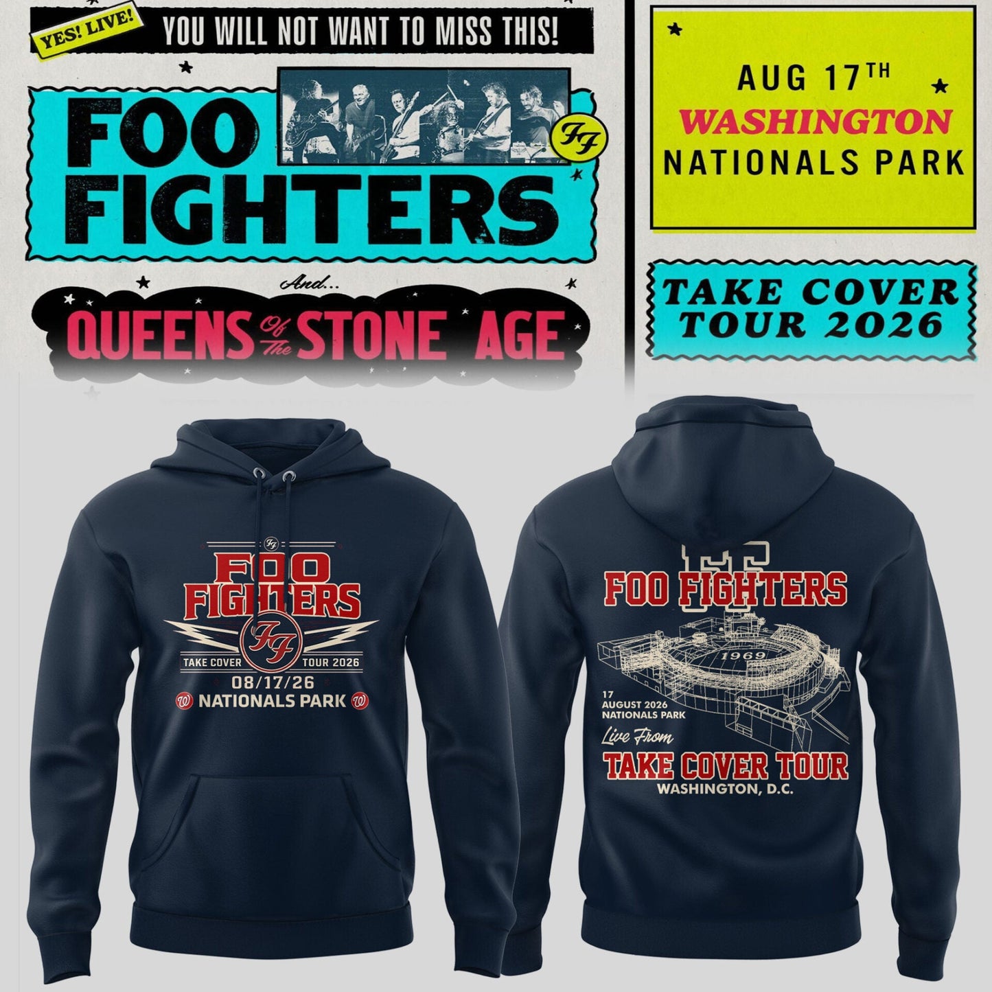 FF 🎸🎤 “Take Cover Tour 2026” in Washington D.C Hoodie