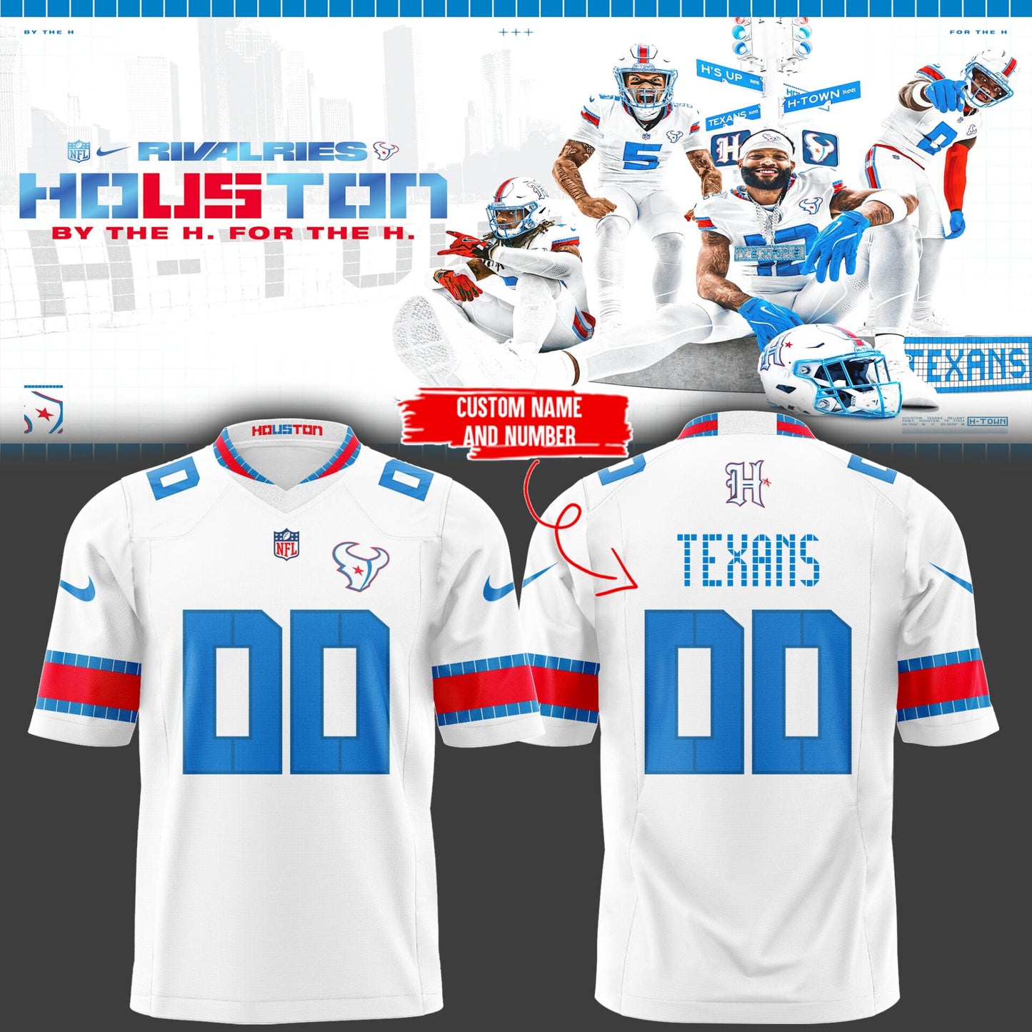Limited Edition H‑Town Rivalries Custom Football Jersey
