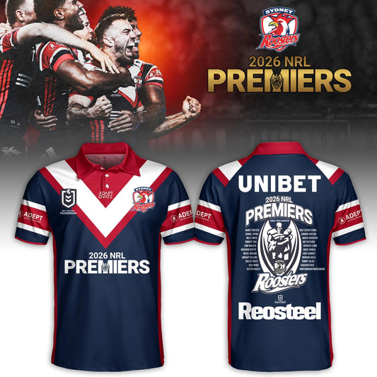 Limited Edition Sydney Roosters Premiers 2026 Polo