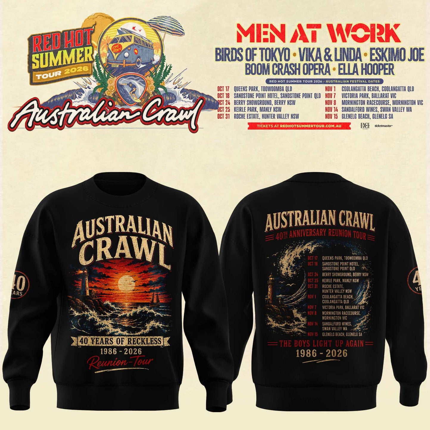 AUSTRALIAN CRAWL – RED HOT SUMMER TOUR 2026 SWEATER