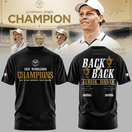 Limited Edition Jannik Sinner 2026 Wimbledon Champions T-shirt
