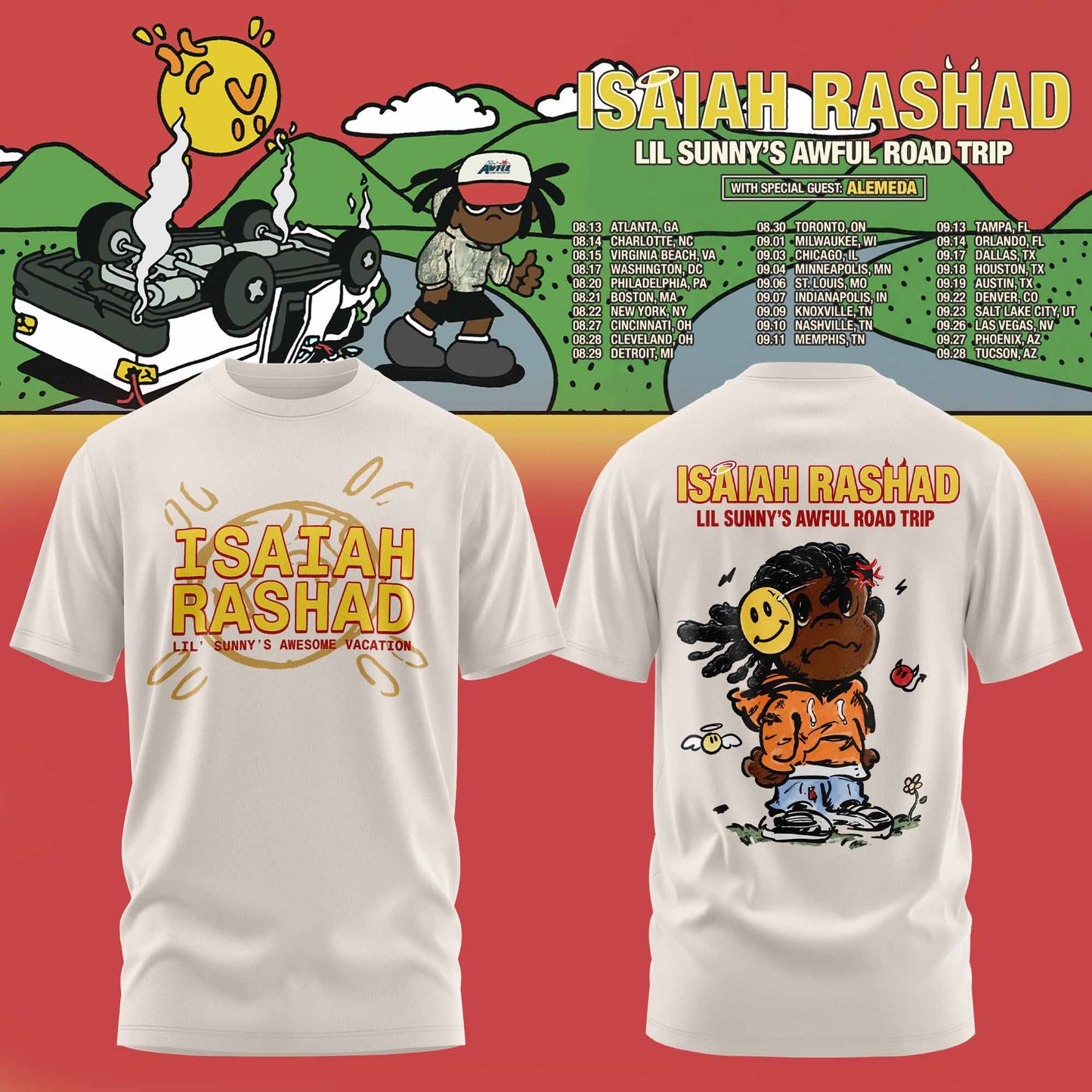 ISAIAH RASHAD – LIL SUNNY’S AWFUL ROAD TRIP TEE