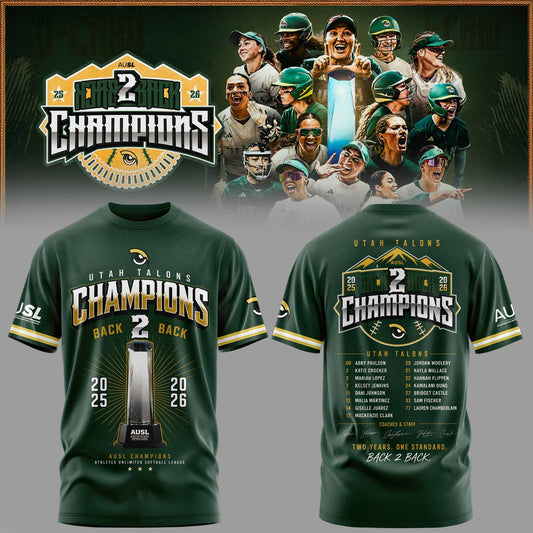 Utah Talons Back-to-Back 2026 Champions Tshirt
