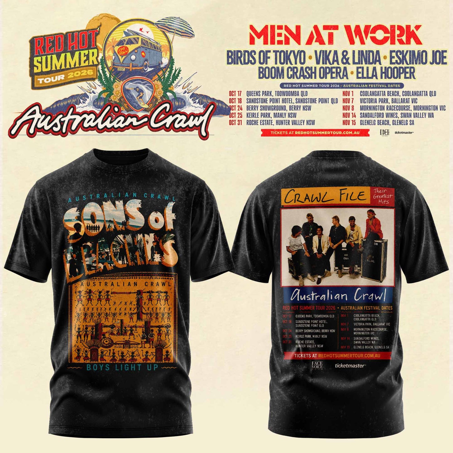 AUSTRALIAN CRAWL – RED HOT SUMMER TOUR 2026 TEE