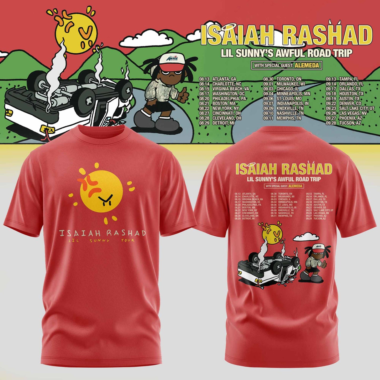 ISAIAH RASHAD – LIL SUNNY’S AWFUL ROAD TRIP TEE