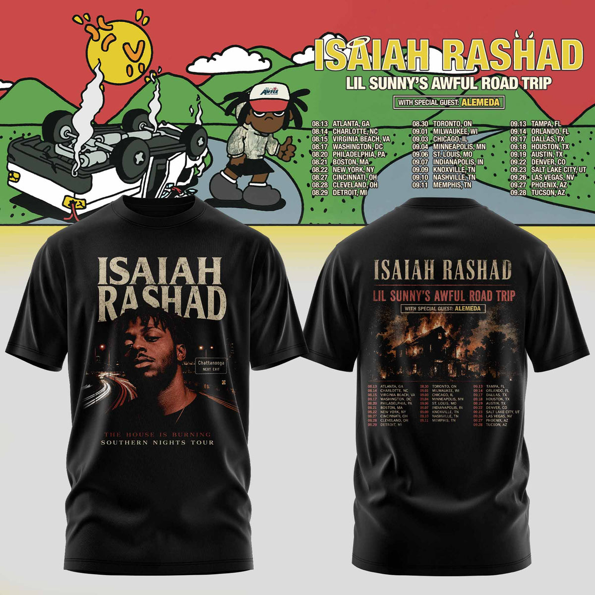 ISAIAH RASHAD – LIL SUNNY’S AWFUL ROAD TRIP TEE