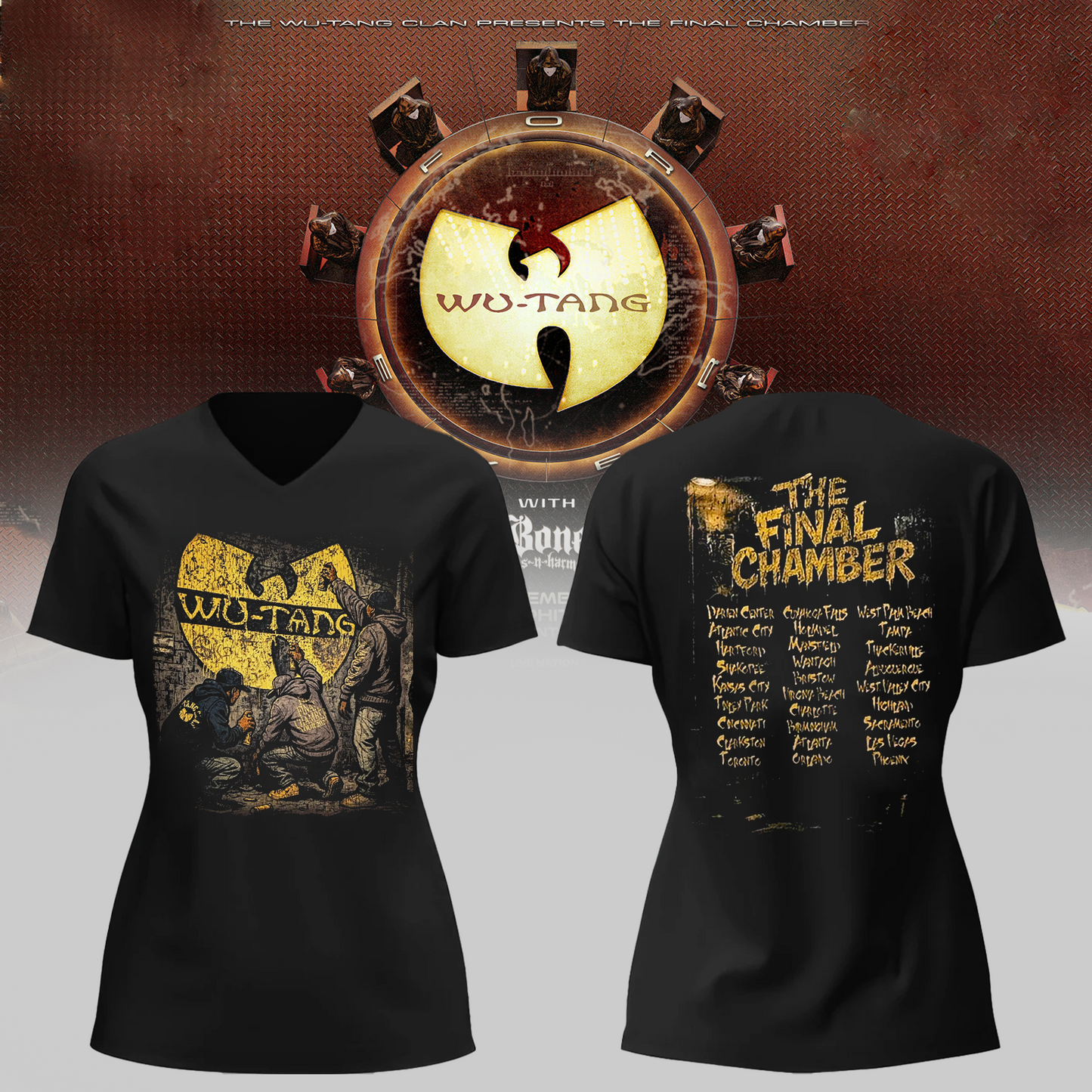 The Final Chamber Tour 2026 North America Merch Wall Spray V-neck