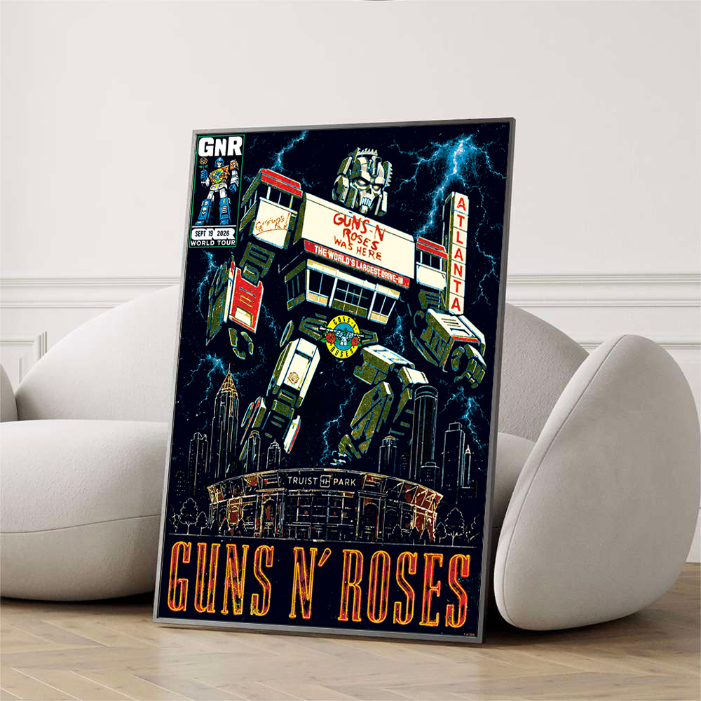 GNR Truist Park Atlanta Shirt Sept 19 Drive In Robot Graphic Poster