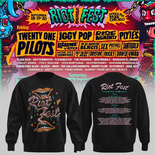Riot Fest Collection Merch Chicago IL, September 18 20 2026 Two Sided Unisex Sweater