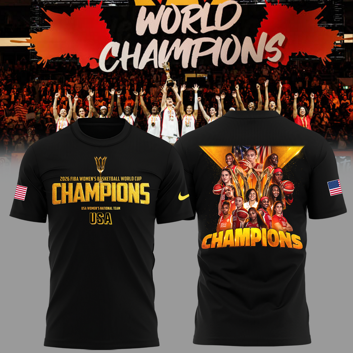 Limited Edition USA Women’s Basketball 2026 FIBA World Cup Champions T-shirt