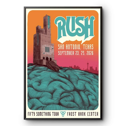 RUSH San Antonio Texas 2026 Fifty Something Tour Poster
