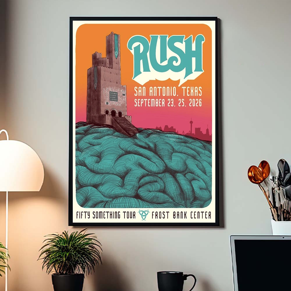 RUSH San Antonio Texas 2026 Fifty Something Tour Poster