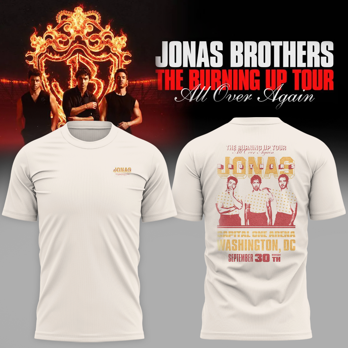Jonas Brothers Washington DC Event Tee 2026 Capital One Arena September 30 2026 Two Sided T-Shirt