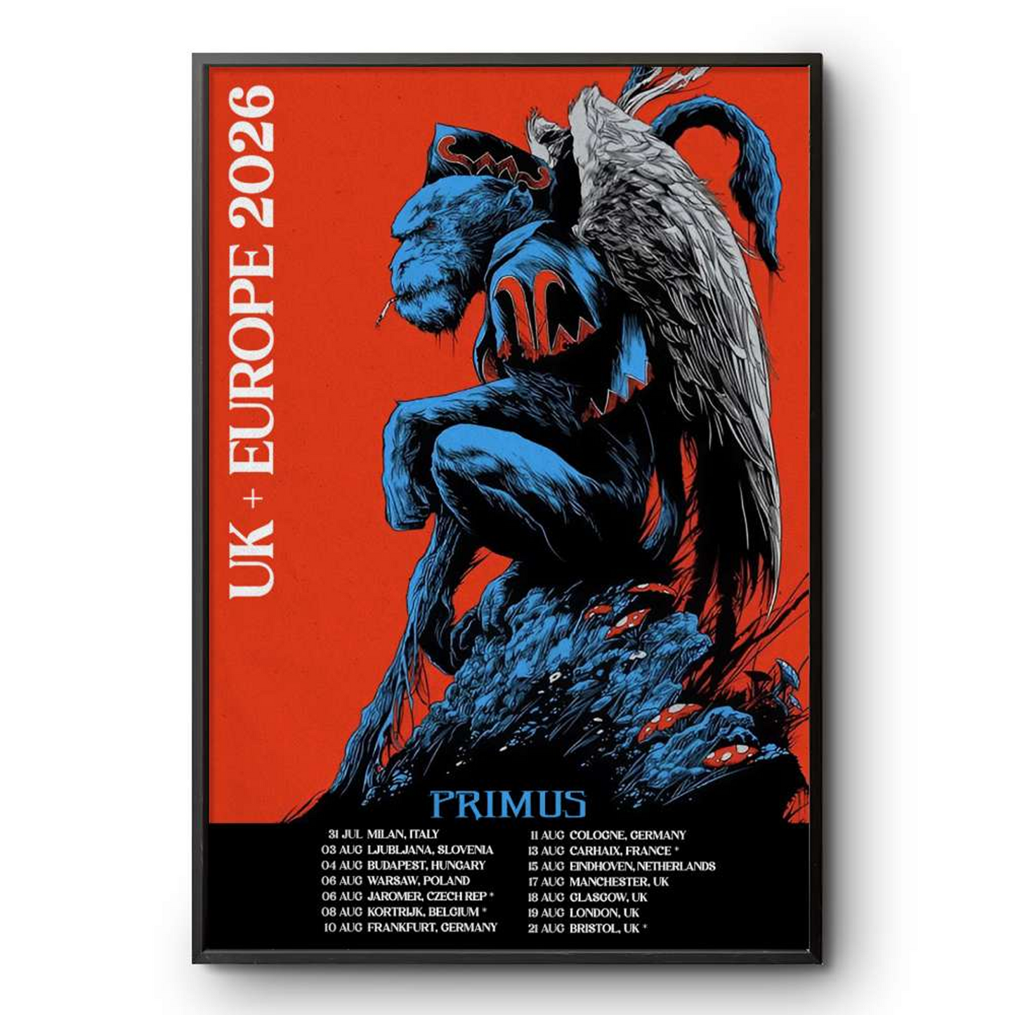 Limited Edition Primus Europe Tour 2026 Poster