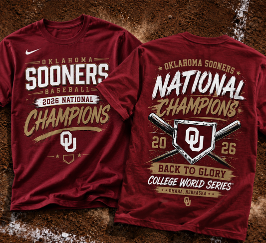 Oklahoma Sooners 2026 NCAA Baseball National Champions Tshirt